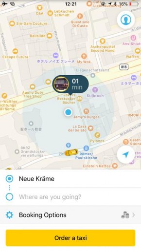 Mytaxi map 290x516 Uber使えない！ドイツで簡単にタクシーを呼べるアプリ『Mytaxi』を使ってみた！